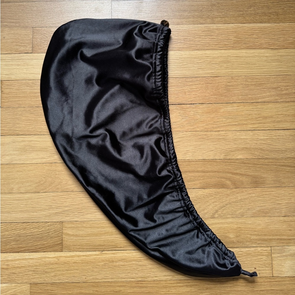 Muaves Black Satin Hair Wrap NWOT